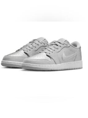 NIKE Air Jordan 1 Retro Low OG Kids' Low-Top Sneakers in Grey Silver Size 5Y